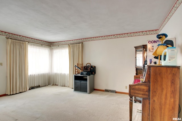 miscellaneous room featuring carpet