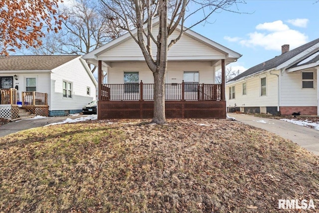 bungalow-style home featuring a porch