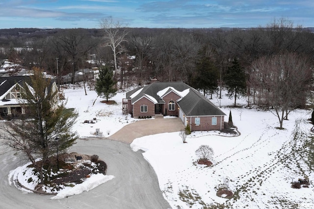 view of snowy aerial view