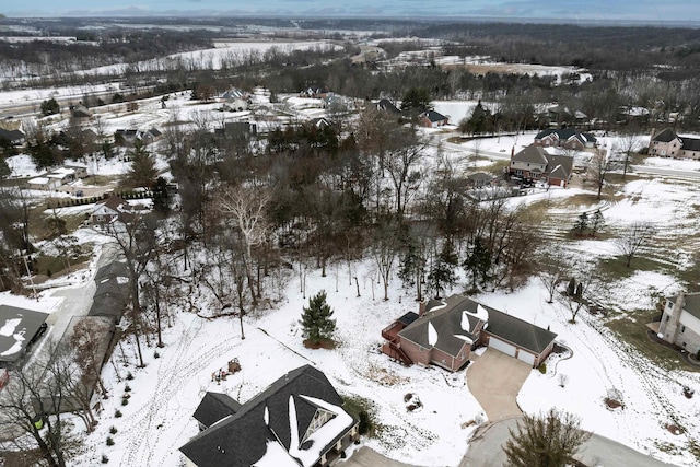 view of snowy aerial view