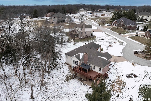 view of snowy aerial view