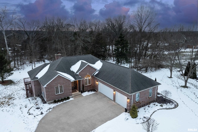 view of snowy aerial view