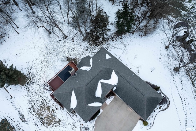 view of snowy aerial view