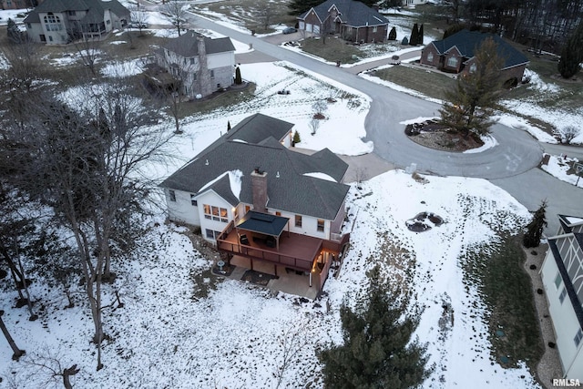 view of snowy aerial view