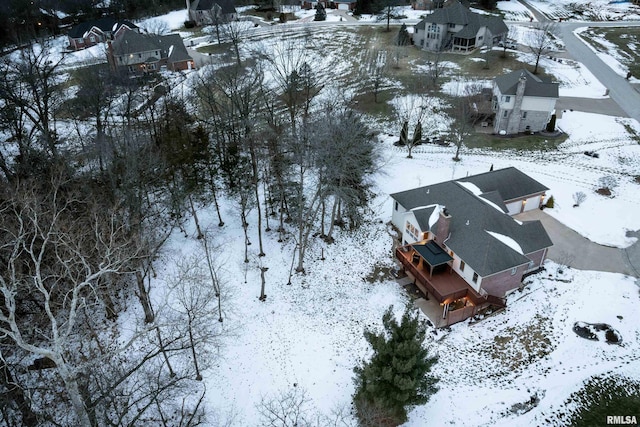 view of snowy aerial view