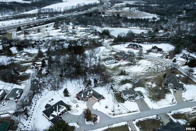 view of snowy aerial view