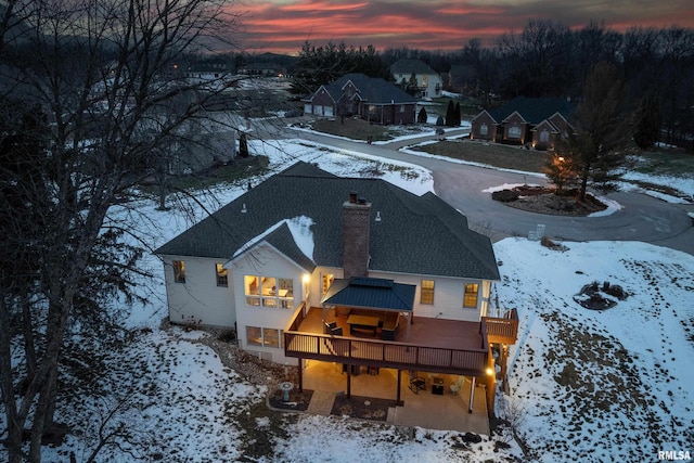 view of snowy aerial view