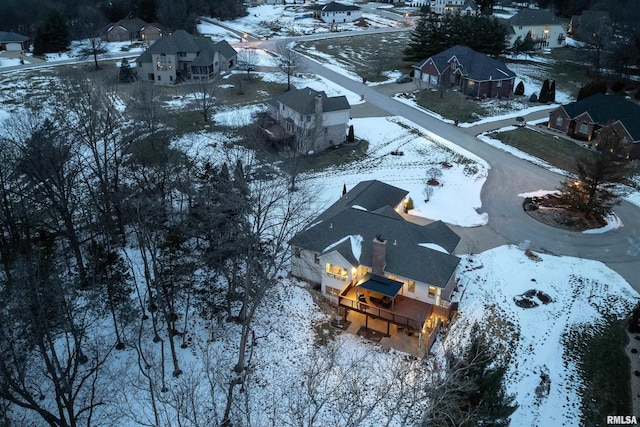 view of snowy aerial view