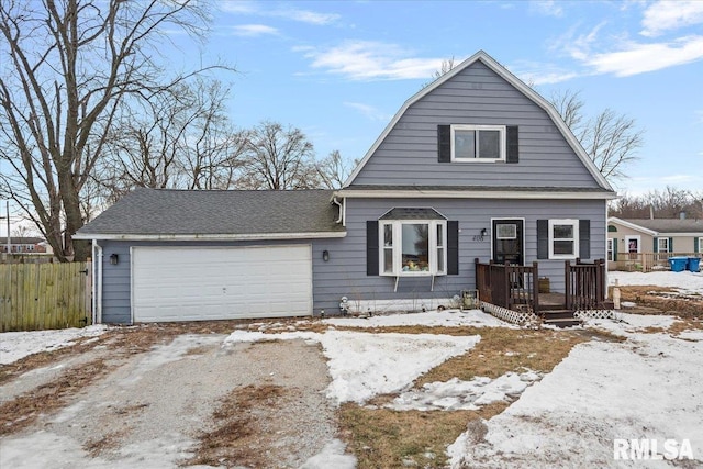 view of front facade with a garage