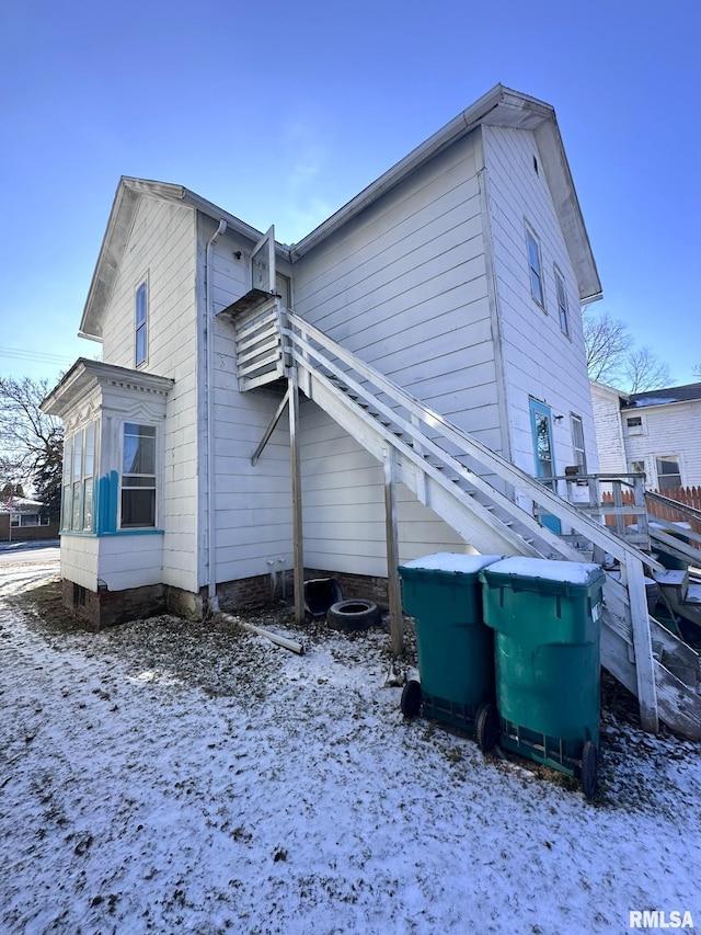 view of snowy exterior