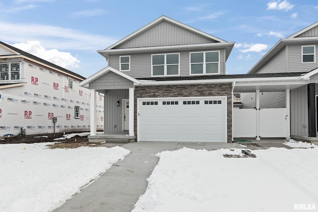 view of front of house with a garage