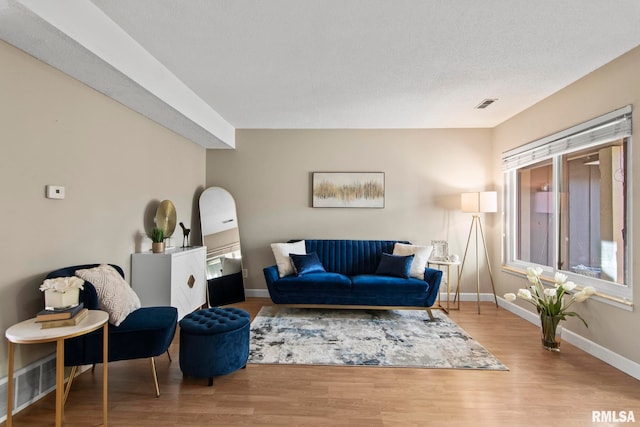 living room featuring light wood-type flooring