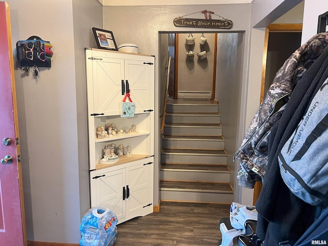 238 E Prairie St, Roodhouse, IL 62082 - staircase featuring wood-type flooring