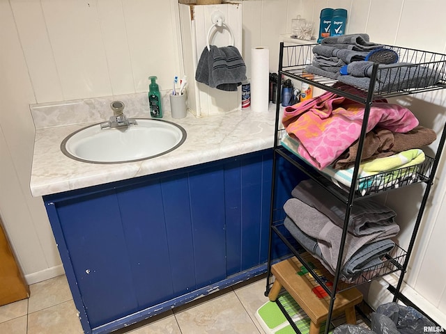 238 E Prairie St, Roodhouse, IL 62082 - bathroom with tile patterned flooring and vanity