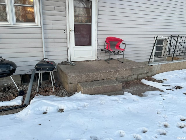 238 E Prairie St, Roodhouse, IL 62082 - view of snow covered property entrance