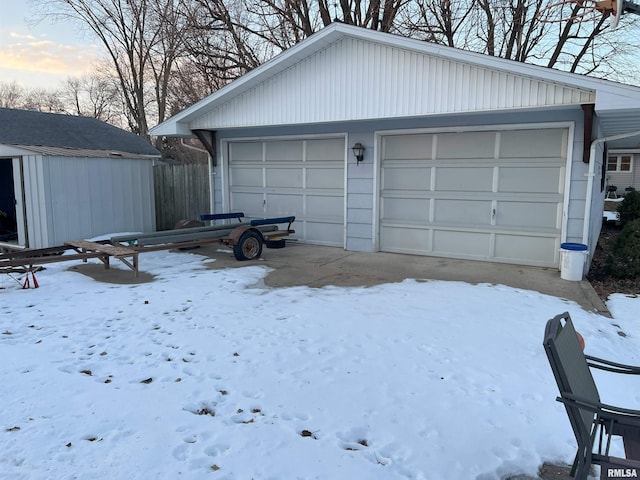 238 E Prairie St, Roodhouse, IL 62082 - view of snow covered garage