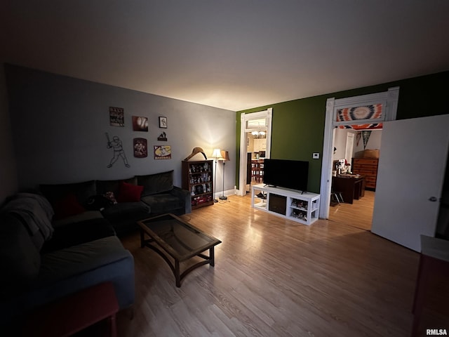 living room featuring hardwood / wood-style floors