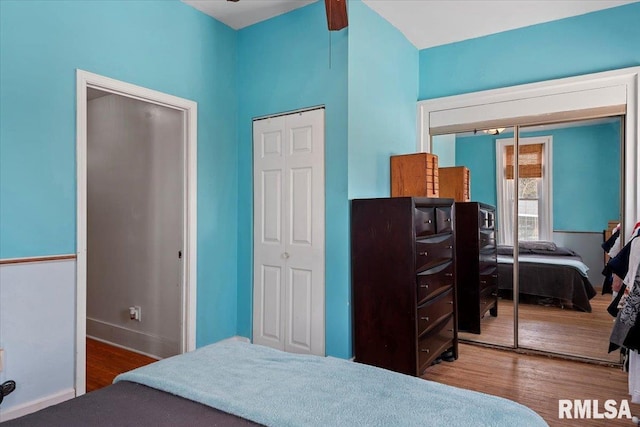 bedroom with wood-type flooring