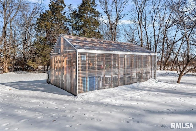 view of snow covered structure