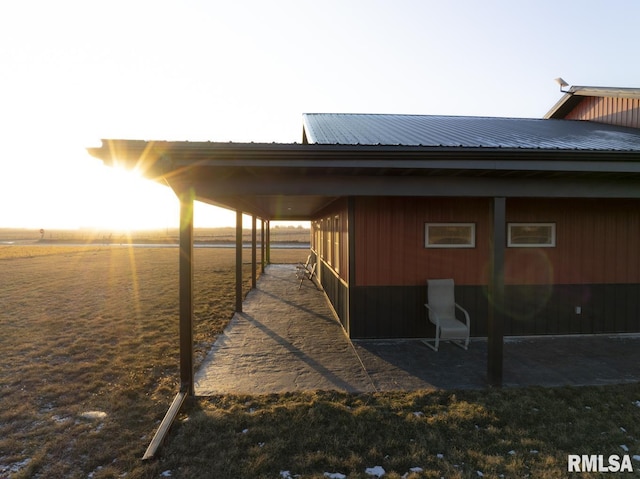 dock area featuring a rural view