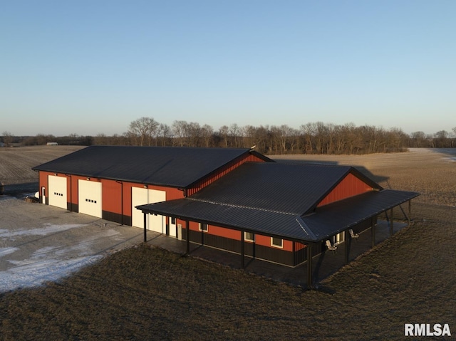 exterior space featuring a garage