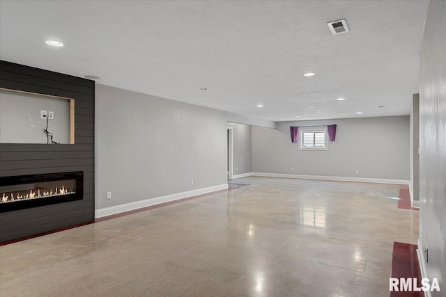 unfurnished living room with a fireplace