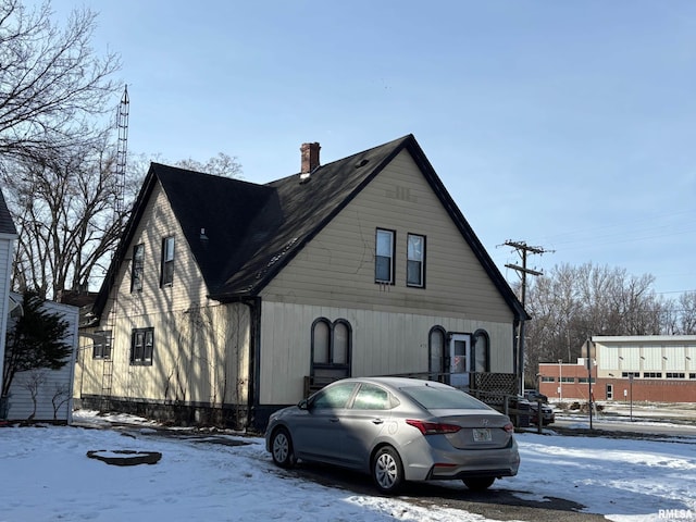 view of snowy exterior