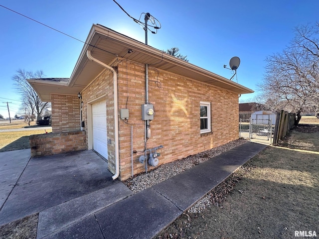 view of property exterior featuring a garage