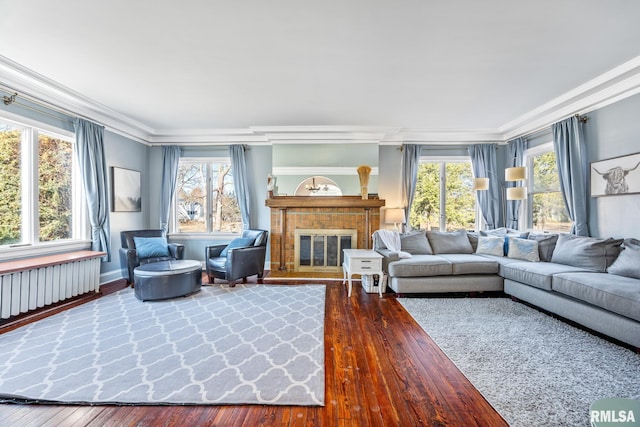 sunroom featuring radiator heating unit