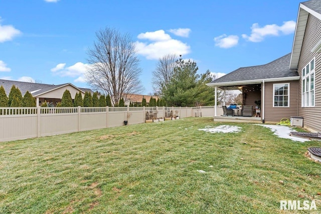 view of yard with a patio