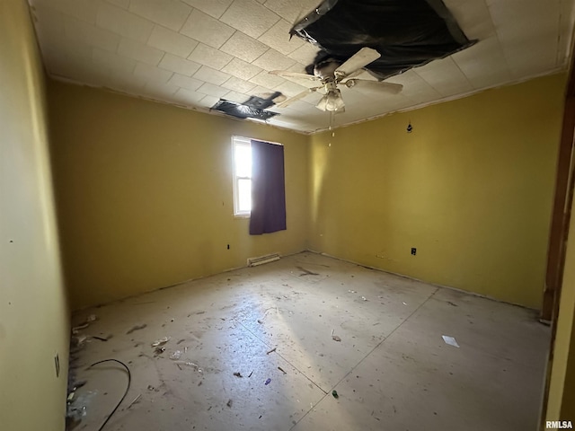 spare room featuring ceiling fan