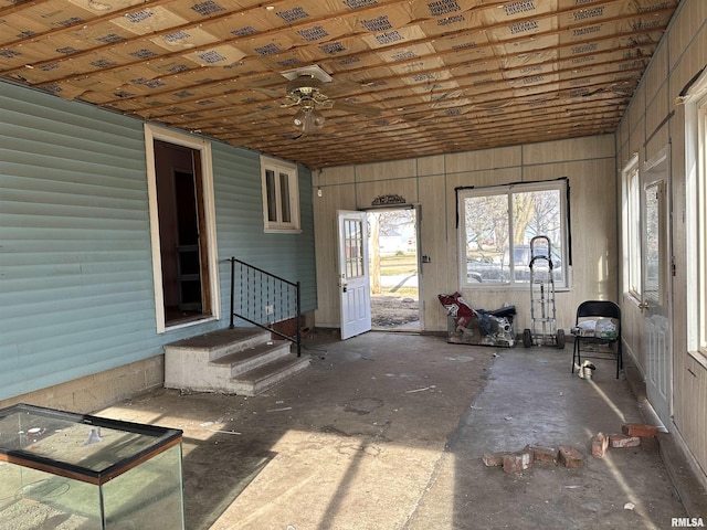 view of unfurnished sunroom