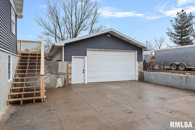 view of garage