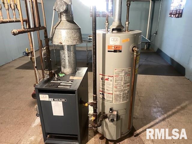 utility room featuring gas water heater