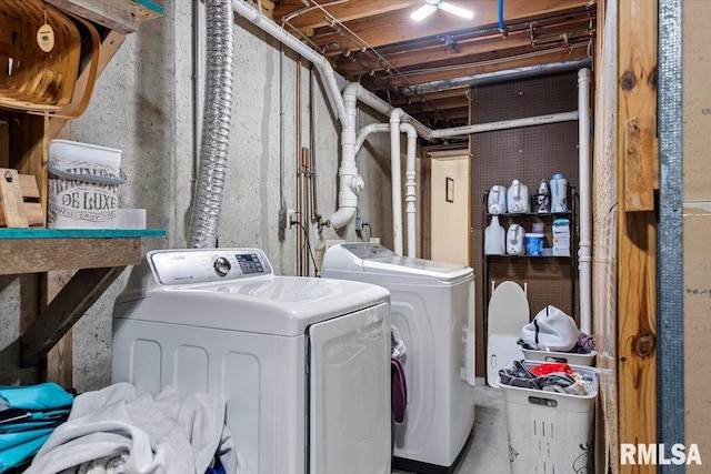 laundry room with washer and dryer