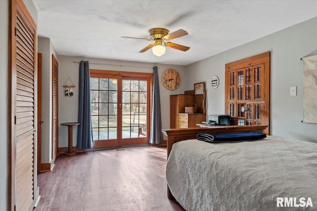 bedroom with wood-type flooring