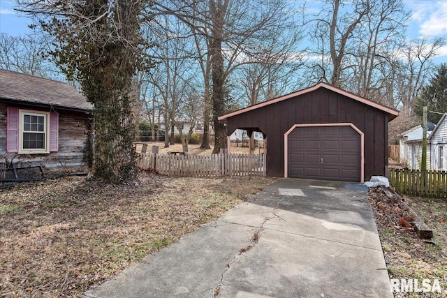 view of garage