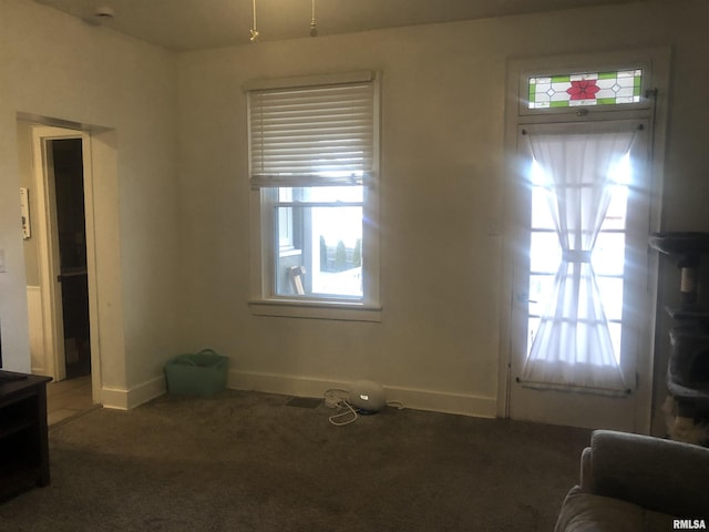 interior space with carpet floors and a healthy amount of sunlight