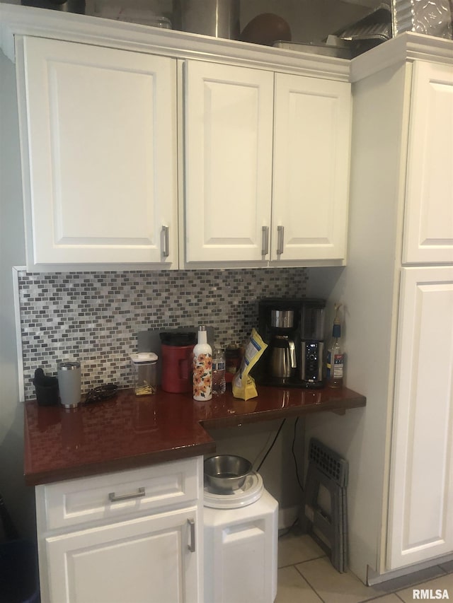 bar with white cabinets