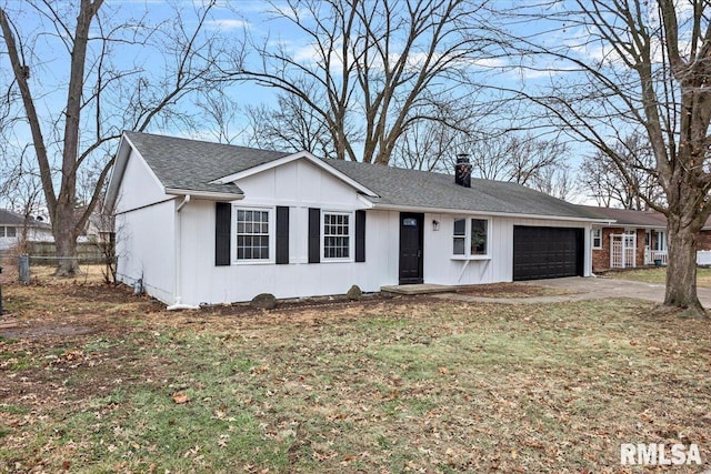 ranch-style home with a garage