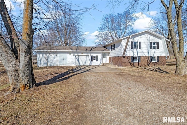 view of split level home