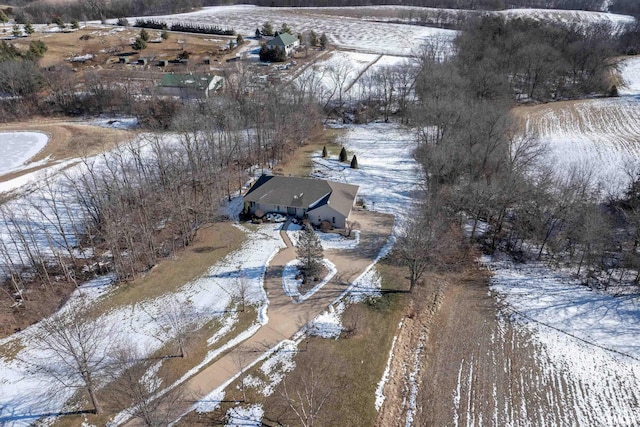 view of snowy aerial view