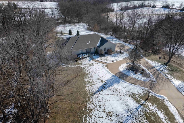 view of snowy aerial view