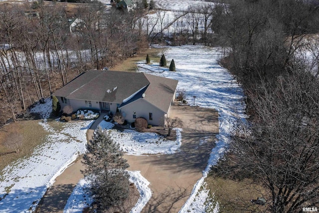 view of snowy aerial view