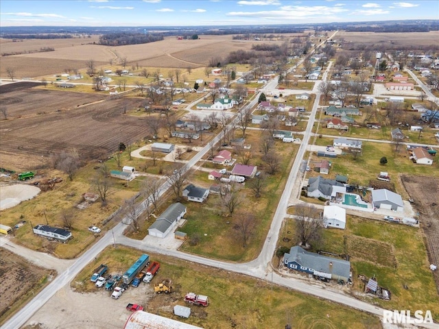 bird's eye view with a rural view