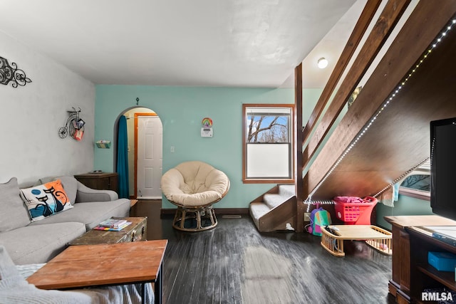 living room featuring hardwood / wood-style flooring