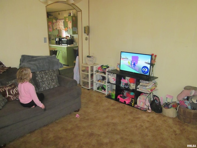 view of carpeted living room