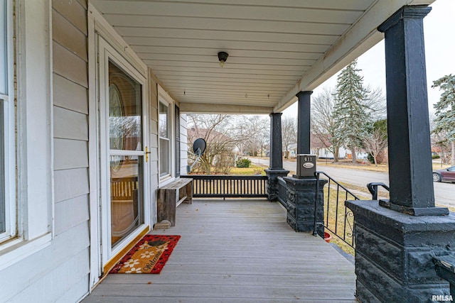 deck featuring covered porch