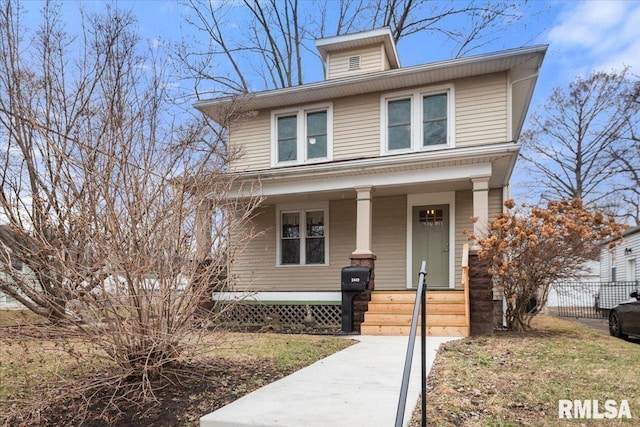 view of front of house featuring covered porch