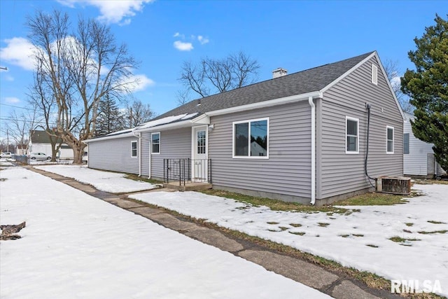 view of front of home with central AC unit